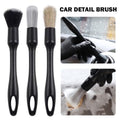 Duety 3pcs Car Detailing Brushes Set Soft Auto Detailing Brush Kit Interchangeable Different Sized Car Detail Cleaning Tool Reusable Car Detailing Brush for Car Interior Exterior Wheels