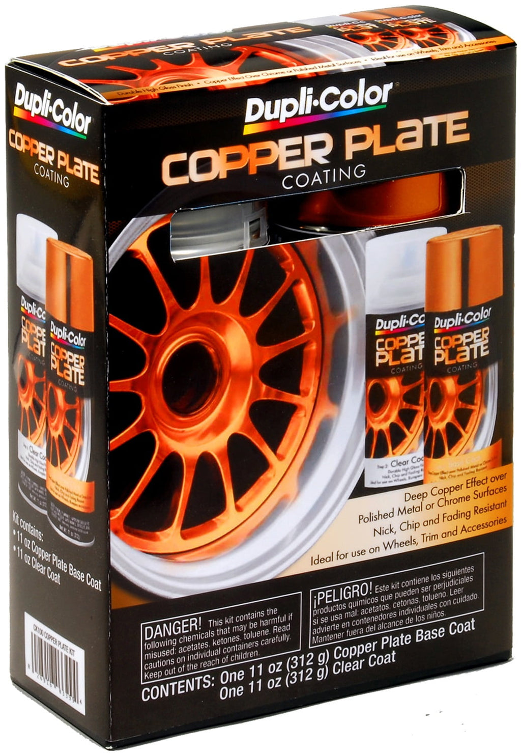 Dupli-Color Paint CK100 Dupli-Color Copper Plate Coating; Copper/Clear; 2 Cans; 11 oz. each Aerosol Can; 22 oz. Total;