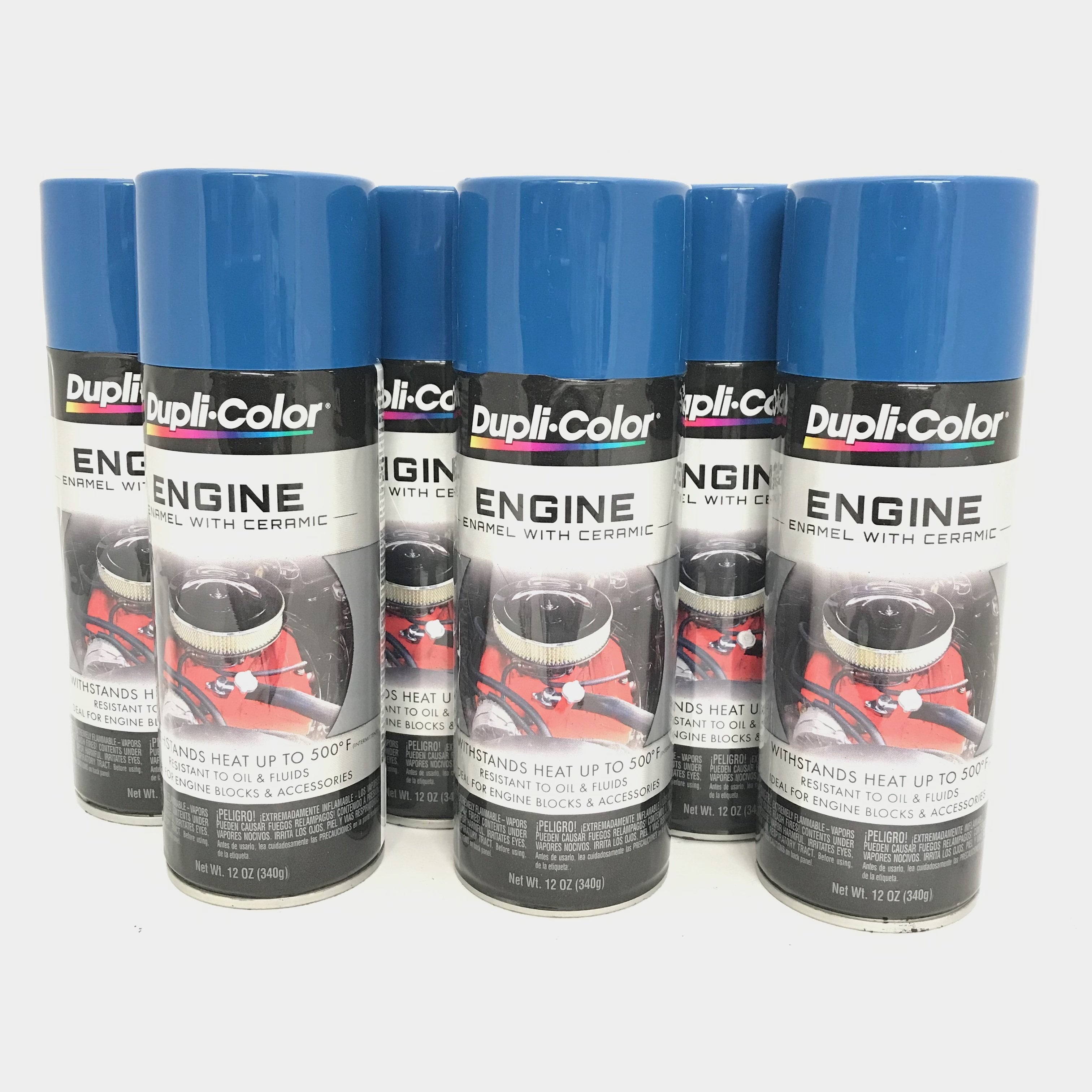 Duplicolor DE1621-6 PACK Engine Enamel Paint w/ Ceramic, OLD FORD BLUE - 12 oz