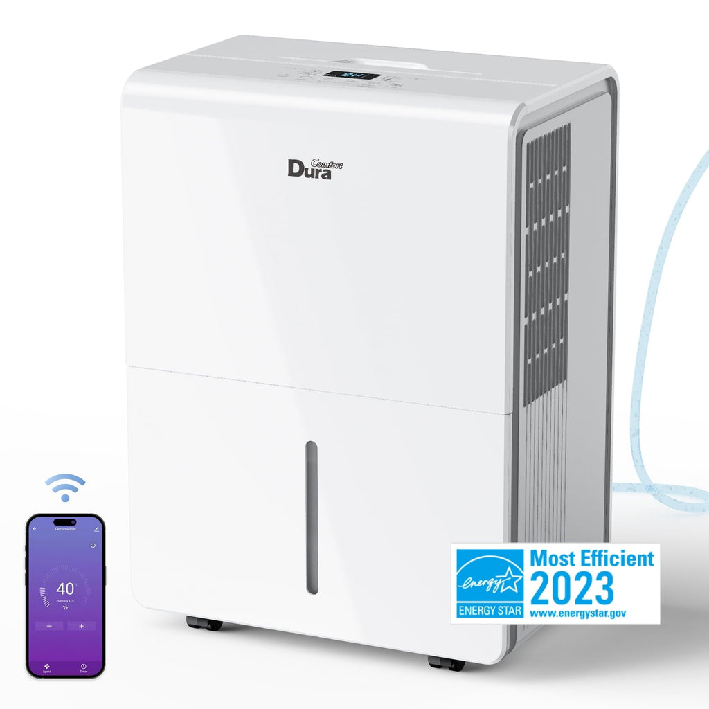 DuraComfort Dehumidifier for Basement Home with Pump,4500 Sq.ft 50 Pints Dehumidifier with Wi-Fi