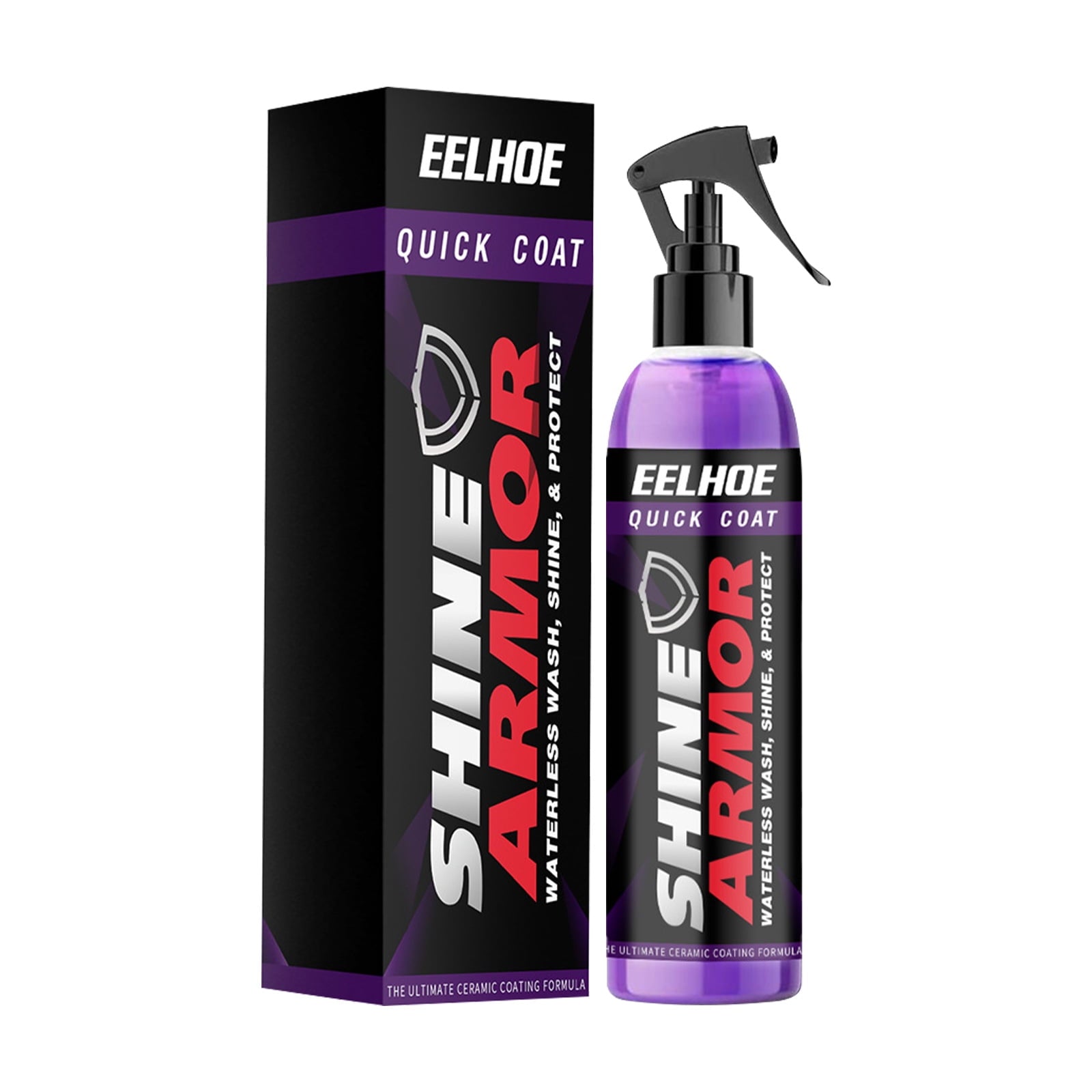 EELHOE Shine Armor Ceramic Coating Fortify Quick Coat Car Wax Polish Spray Waterless Wash & Wax Hydrophobic Top Coat Polish & Polymer Paint Sealant Detail Protection 3.4 Fl Oz