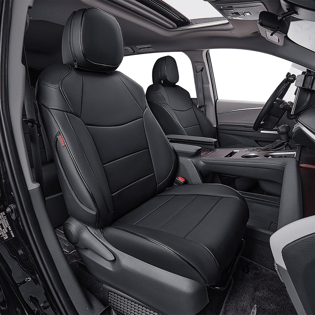 EKR Custom Fit Sienna Car Seat Covers for Toyota Sienna LE,XLE,SE,XLE Premium 2011-2020-Three Row,Breathable Leatherette Auto Seat Covers(Full Set,Black)