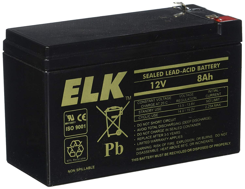 ELK-1280 Sealed Lead Acid Battery, 12 V 8Ah