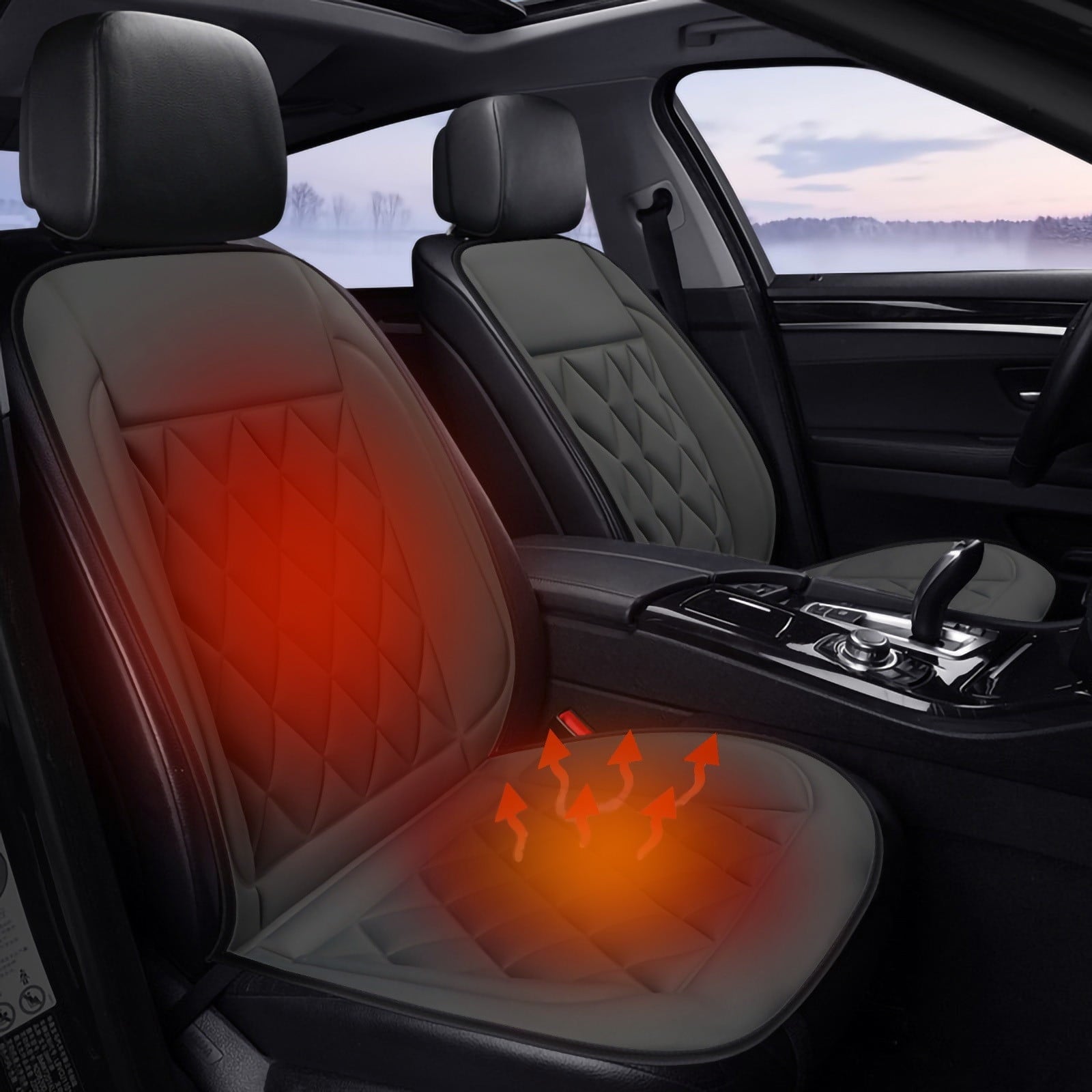 EQWLJWE Car Heating Seat Cushion Chair Cushion Auto Seat Cushion for Full Back and Seat, Comfort Seat Car Cushion Front Chair Pad, Seat Cushion for Car Seat Clearance