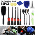 EUWBSSR 15Pcs Car Detailing Brush Kit PP Hair Detail Brush Set Automotive Detailing for in Car Dust Cleaning Wheels Engine Emblems Air Vents