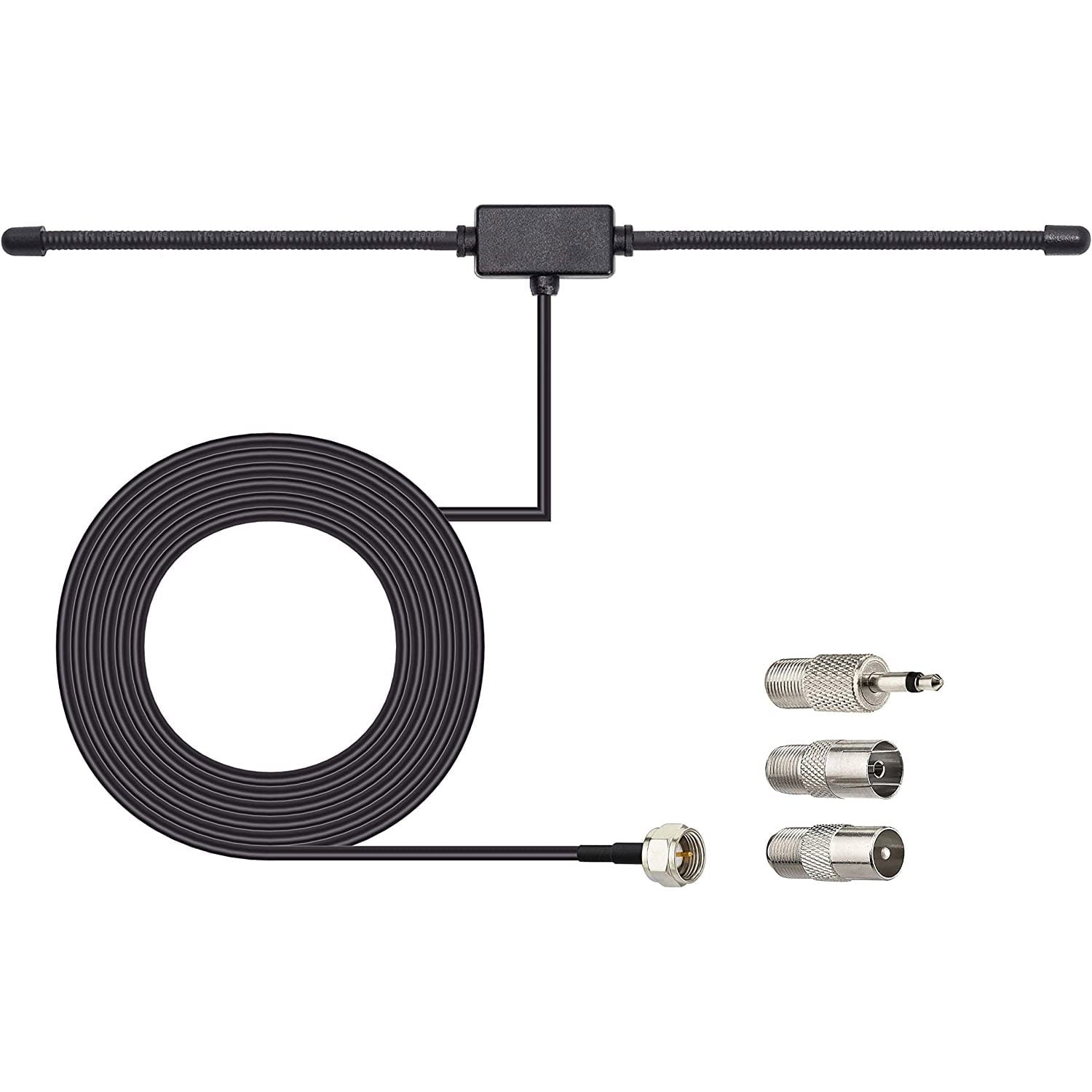 Eightwood FM Radio Antenna FM Dipole Antenna 10ft/3m RG174 Coaxial F-Type Plug Connector