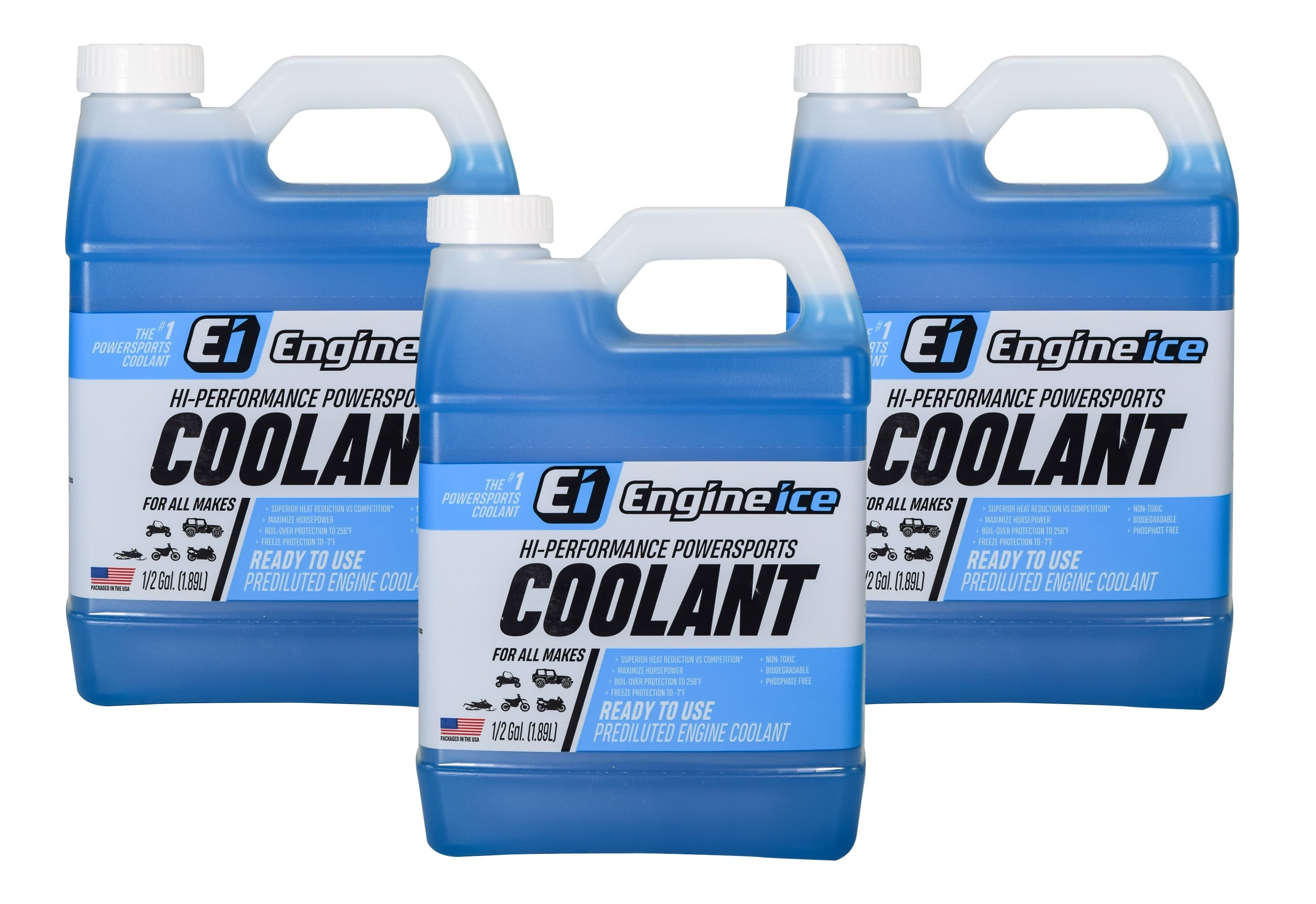 Engine Ice 1/2 Gal Hi-Performance Non-Toxic TYDS008 Coolant 64oz - 3 Pack