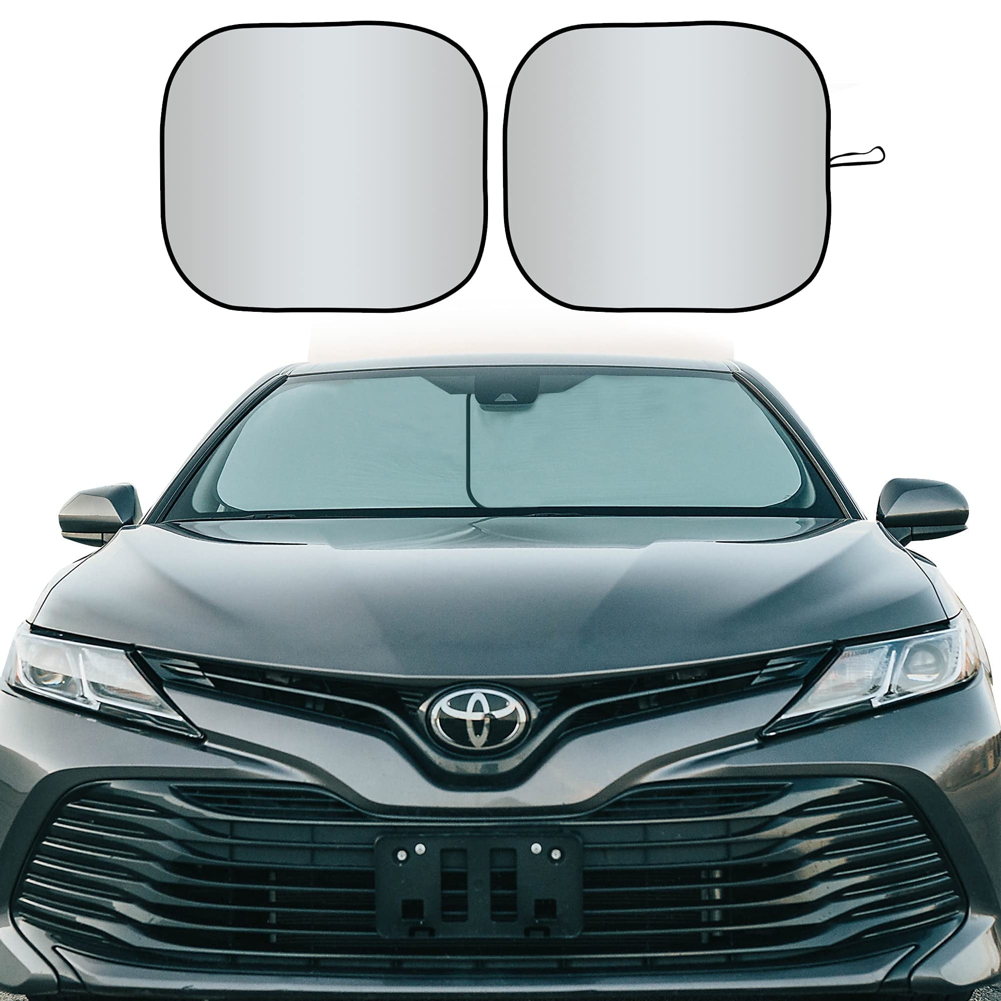 Enovoe Car Windshield Sunshade, Premium 230T, Heat Block, 31x28 in + Bonus Pouch