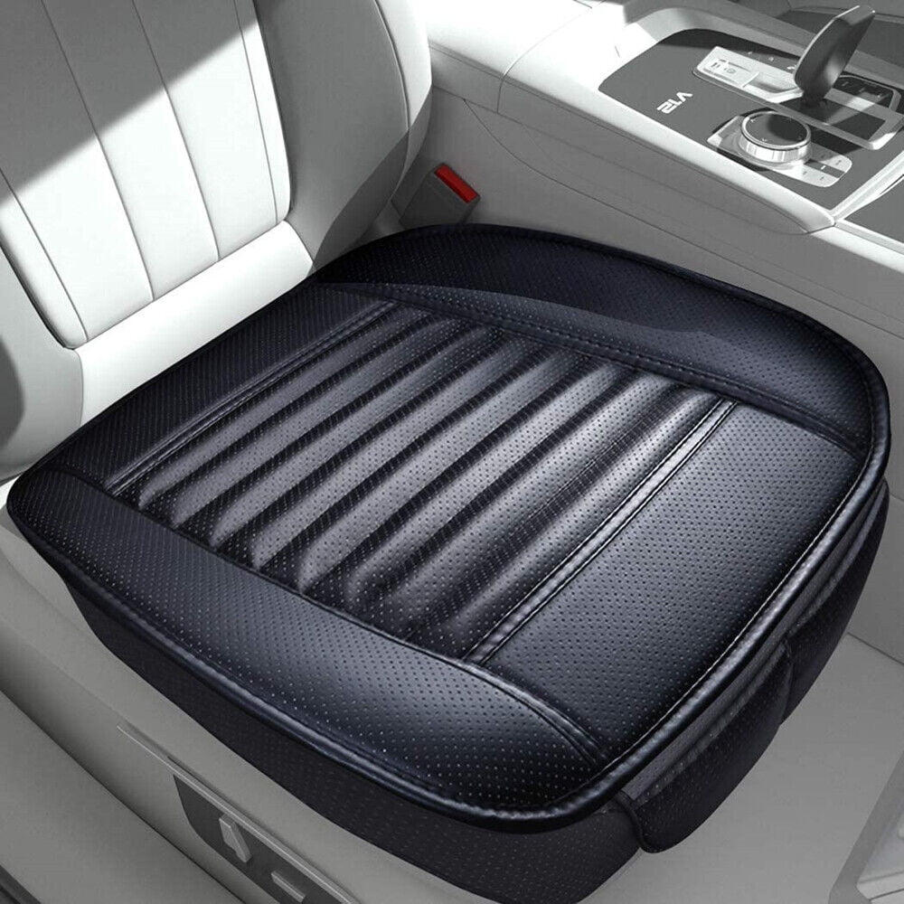 Evargc Black Car Front Full Surround Seat Cover Breathable PU Leather Pad Mat Chair