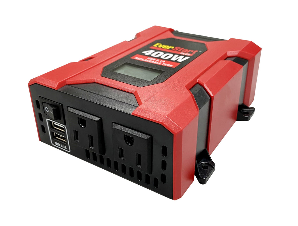EverStart 400 Watts Portable Slim Inverter with Digital Display and Multiple USB and AC Ports