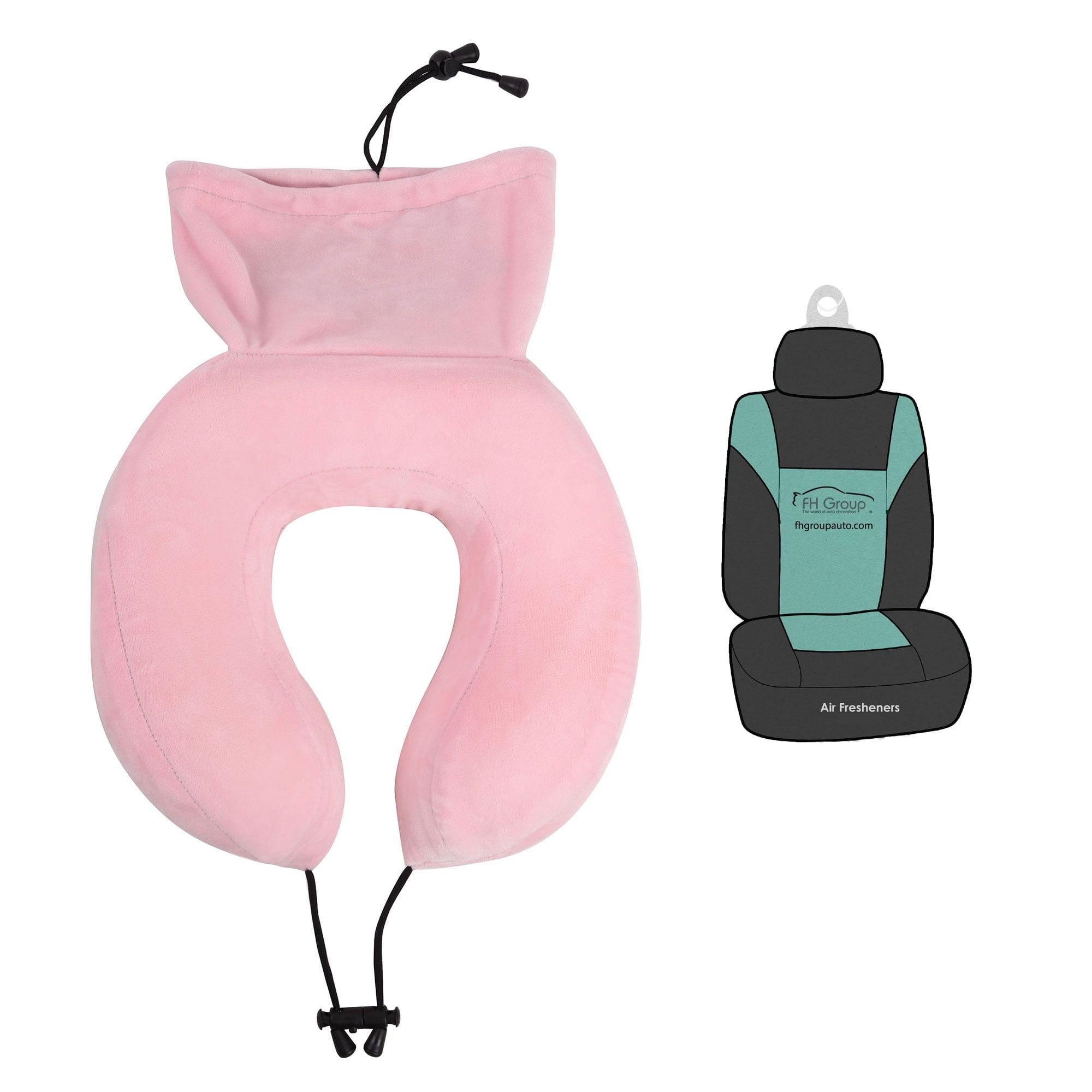 FH Group AFFH1010BABYPINK Comfort 12 in. Memory Foam Travel Neck Pillow 0.86 lb. w. Air Freshener