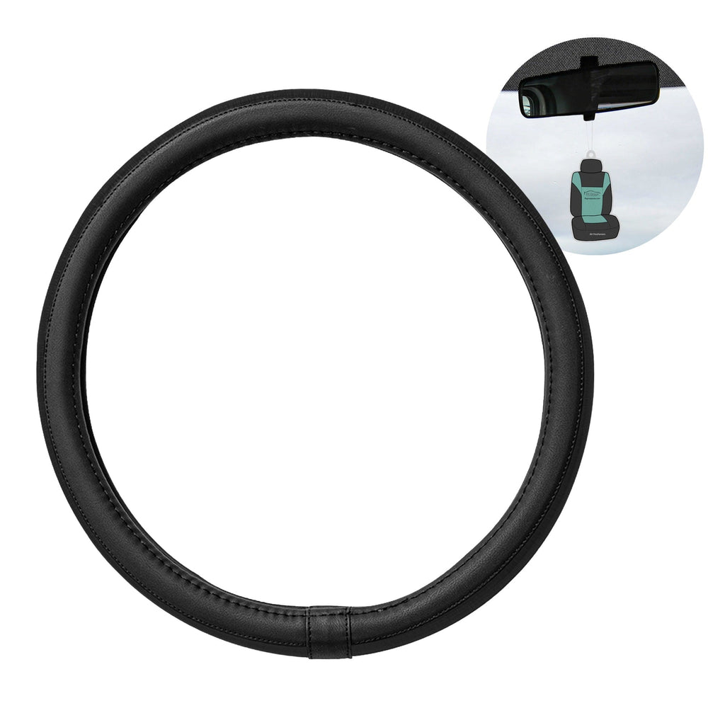 FH Group AFFH2013BLACK Galaxy13 Metallic Car Steering Wheel Cover Black w. Air Freshener 1.2 lb