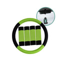 FH Group AFFH2033GREEN Modern Seat Belt Pads and Steering Wheel Cover Green 1.2 lb. w. Air Freshener