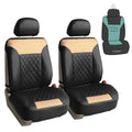FH Group Deluxe Faux Leather Diamond Pattern Front Seat Car Seat Cushions with Air Freshener Black