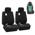 FH Group Floral AFFB053BLACK102 Black Universal Front Set Car Seat Cover with Air Freshener