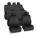 FH Group Neoprene 3 Row Car Seat Covers For SUV VAN TRUCK, Airbag Compatible Split Bench 8 Seaters, Black
