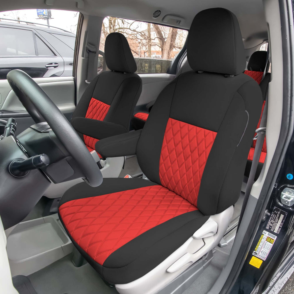 FH Group Waterproof Neoprene Custom Fit Car Seat Covers for 2011-20 Toyota Sienna - Front Set