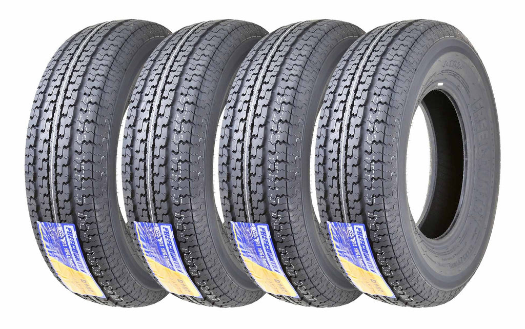 FREE COUNTRY New Premium Trailer Radial Tires ST225/75R15 10 Ply Load Range E w/Featured Side Scuff Guard, Set 4