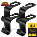 FVSA 4 Pack Seat Headrest Hooks for Car, Auto Seat Purse Holder Hangers Storage Organizer Interior Accessories, Stainless steel Car Hooks, Purse Hook for Coats, Umbrellas, Grocery, Bags, Handbag-Black
