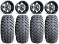 Fairway Alloys Flex Blk Golf Wheels 12" Hammer 23x9.5-12 Tires E-Z-GO & Club Car