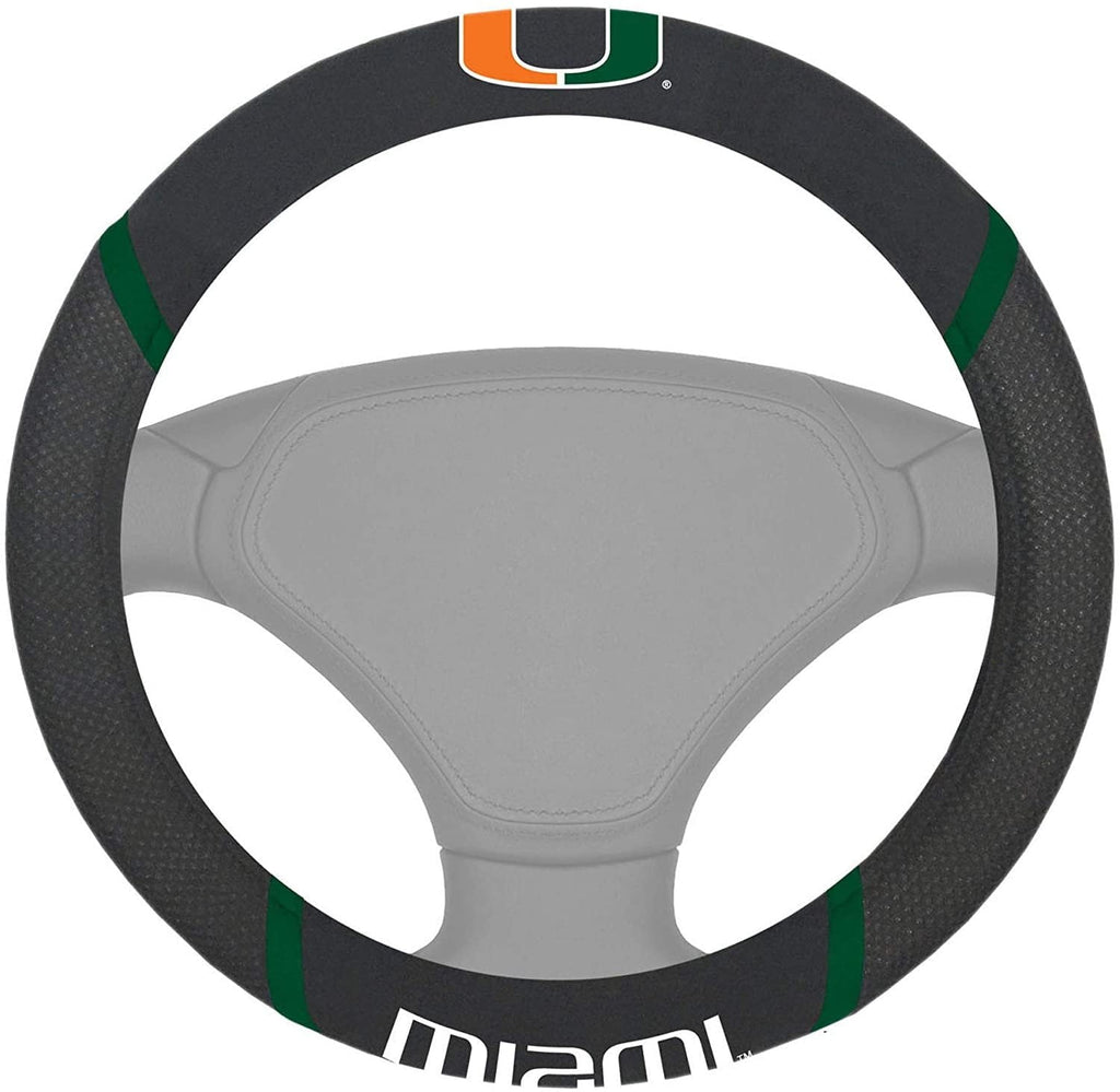 Fan Mats University of Miami Steering Wheel Cover