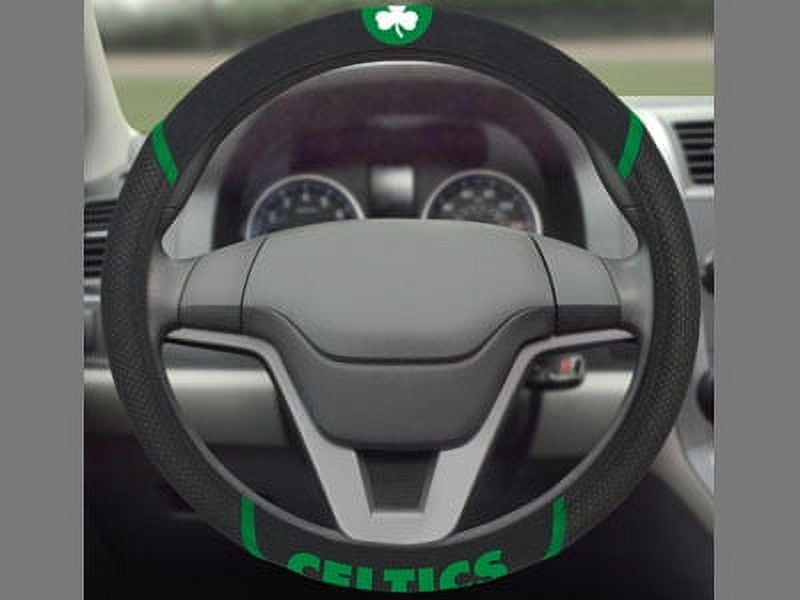 Fanmats 14841 Boston Celtics Embroidered Steering Wheel Cover