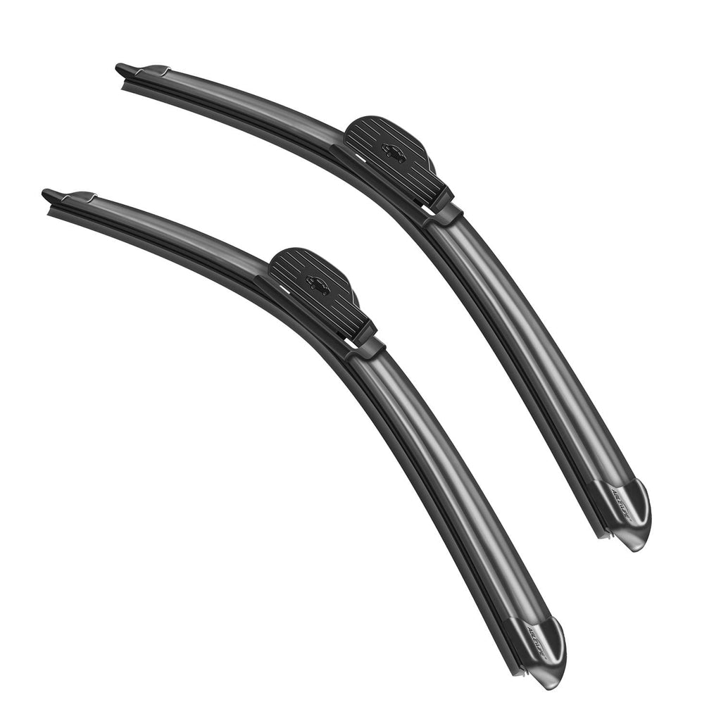 Feildoo Windshield wiper blades, 24" + 14" Bracketless Beam Wiper Car Front Window J U Hook Wiper Blade (set of 2)