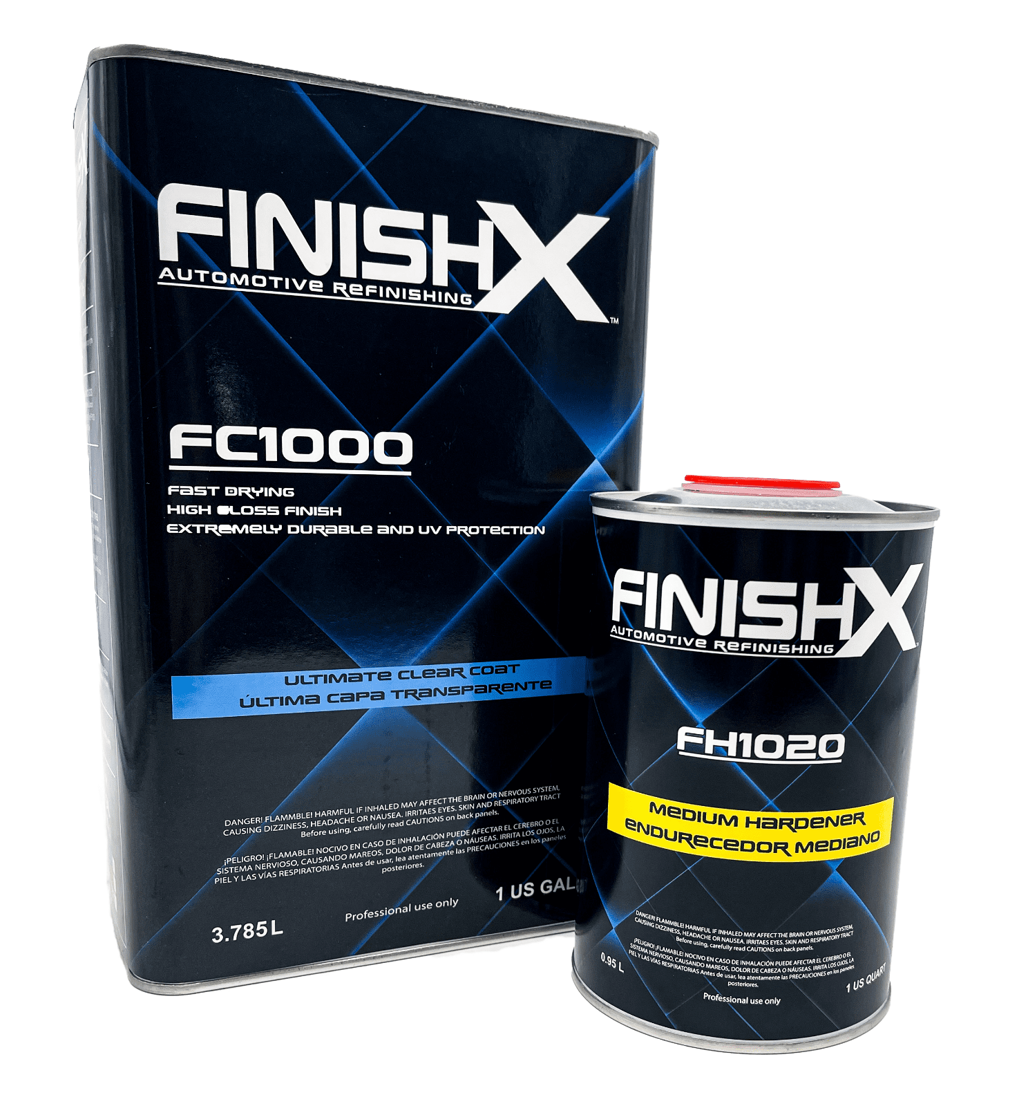 FinishX Automotive Refinishing Ultimate Clear Coat (FC1000 - 1 Gallon) 4:1 Kit with Medium Activator/Hardener (FH1020 - 1 quart)