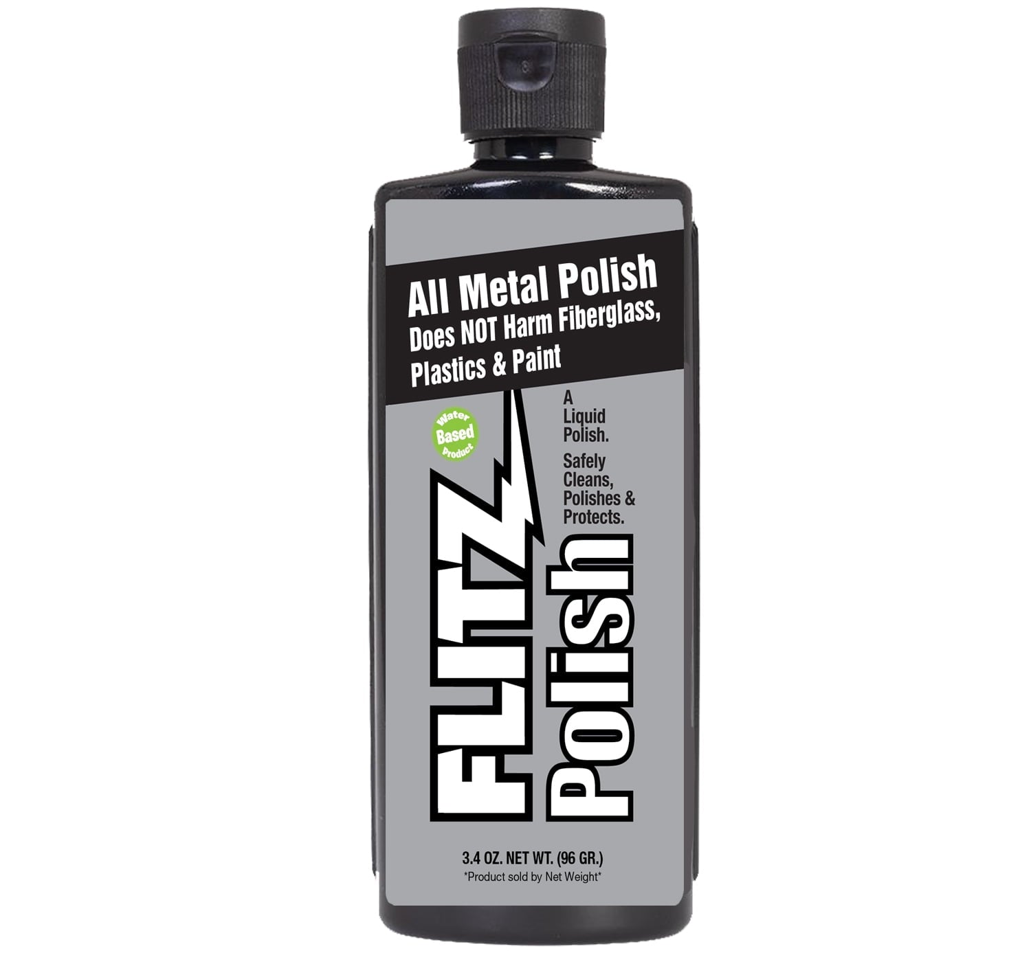 Flitz LQ04535W Liquid Metal, Plastic & Fiberglass Polish 3.4oz/100ml for Home, Auto, and Jewelry