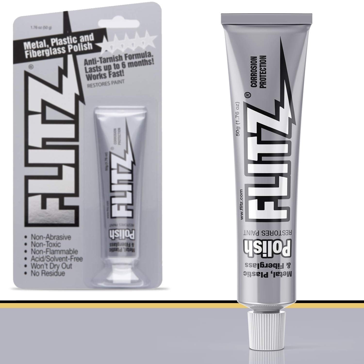 Flitz Multi-Purpose Polish and Cleaner Paste for Metal, Plastic, Fiberglass, Aluminum, Jewelry, Sterling Silver: Great for Headlight Restoration + Rust Remover, Made in the USA