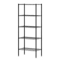 Furinno Wayar 5-Tier Metal Storage Shelf Rack, 24 x 14 x 60, Black