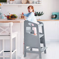 Furvclv Toddler Kitchen Stool Helper, Kids Kitchen Step Stool Baby Standing Tower Wood with Safety Rail, Child Montessori Stool for Kitchen Counter & Sink, Learning Tower for Toddlers 1-3