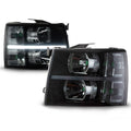 G-Plus LED DRL Headlights Fit for 2007-2014 Chevy Silverado 2500 3500 & HD Models/2007-2013 Chevy Silverado 1500 Bumper Headlamp