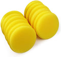 GIXUSIL 12Pcs 4 inch Wax Foam Applicator Pad, Car Polishing and Waxing Sponge, Polyurethane Waxing Sponge, Cleaning and Car Washing Soft Sponge, Round Shaped Pressing Foam Sponge Cleaning Tool, Yellow