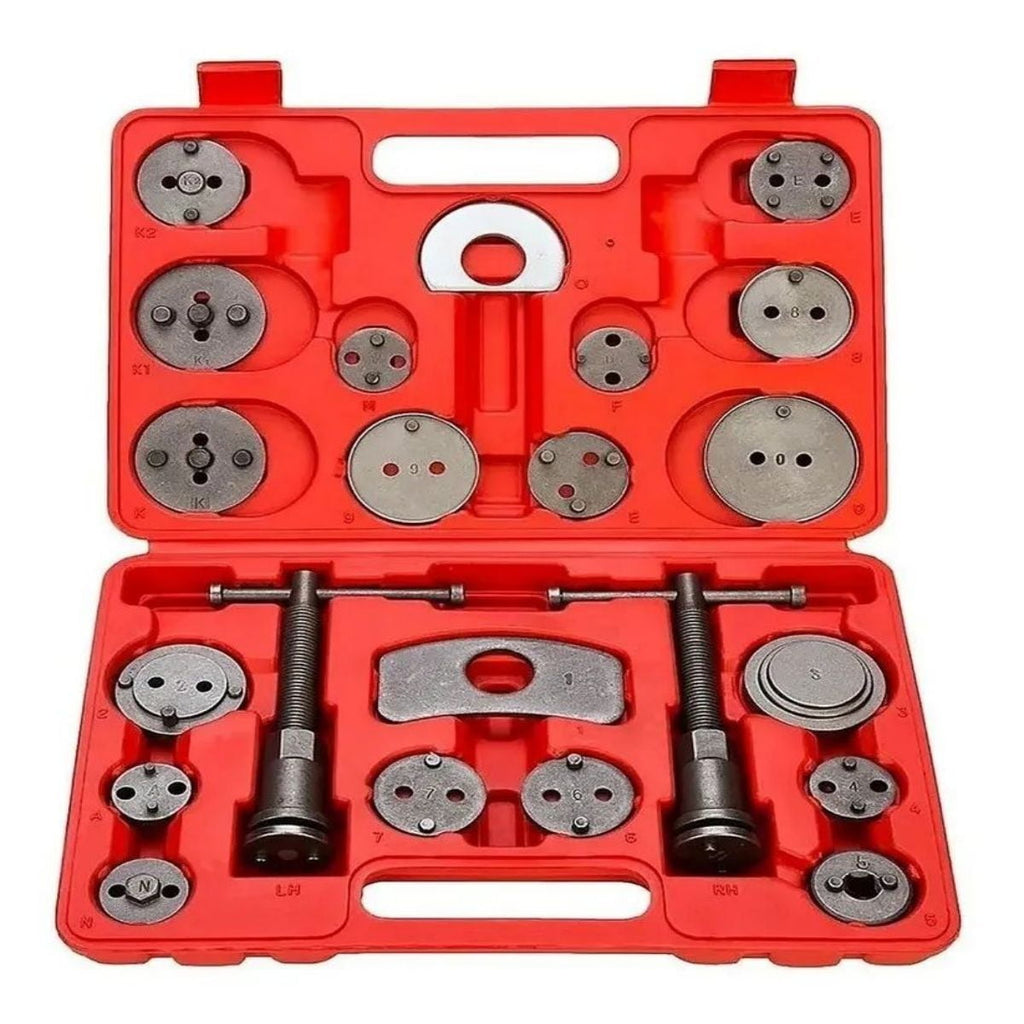 GOXAWEE Heavy 22pcs Disc Brake Caliper Tool Set, Compressor Wind Back Tool, for Brake Pad Replacement Reset, Fits Most American, European, Japanese Autos