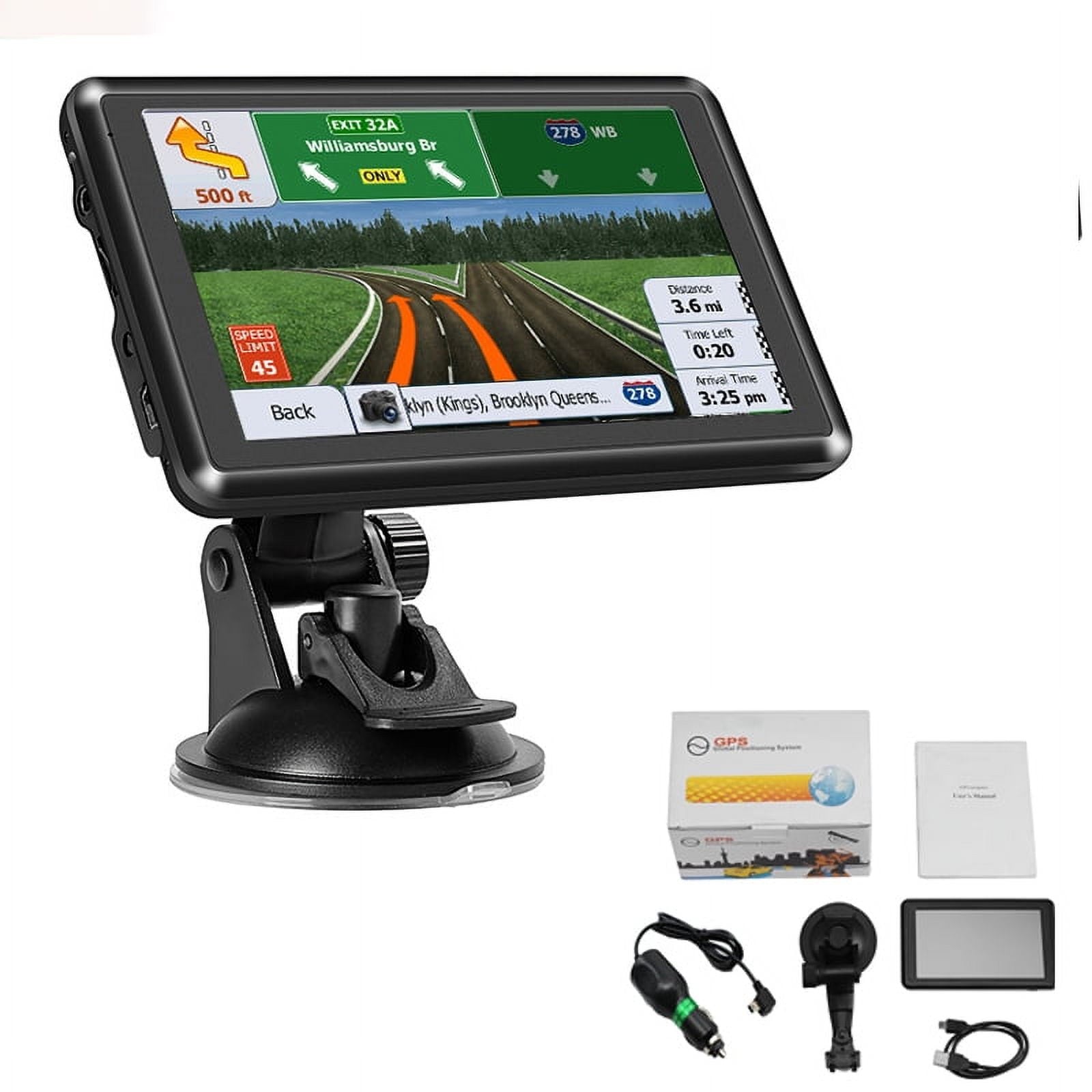 GPS Navigation for Car,5 Inch HD Touchscreen 8GB+128M Vehicle GPS Navigator System,With Voice Guidance and Speed Warning Turn Direction Reminding,Lifetime Free Map Updates