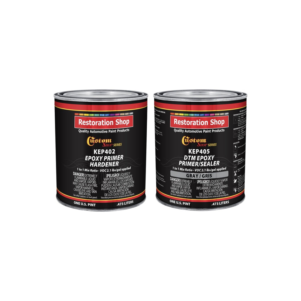 GRAY Epoxy Primer / Sealer 2.1 VOC (QUART KIT) - Anti-Corrosive DTM Direct to Metal Fast Dry Primer