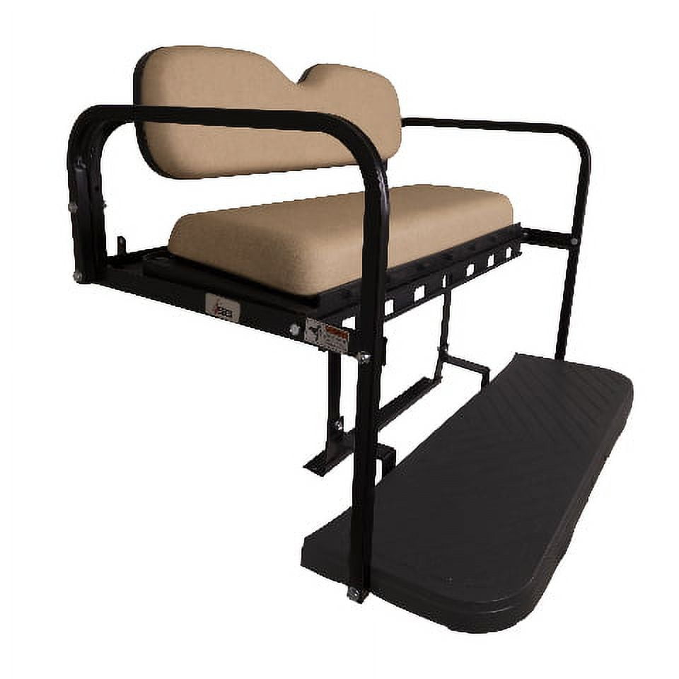 GTW MACH3 Rear Flip Seat for Club Car DS 2000.5 & Up Golf Carts - Buff Color Cushions