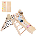 Garvee 2-in-1 Wooden Climbing Toys, Foldable Triangle Ladder Toy, with Ramp, Slide or Climb, Indoor Gym Playground Playset for Toddlers