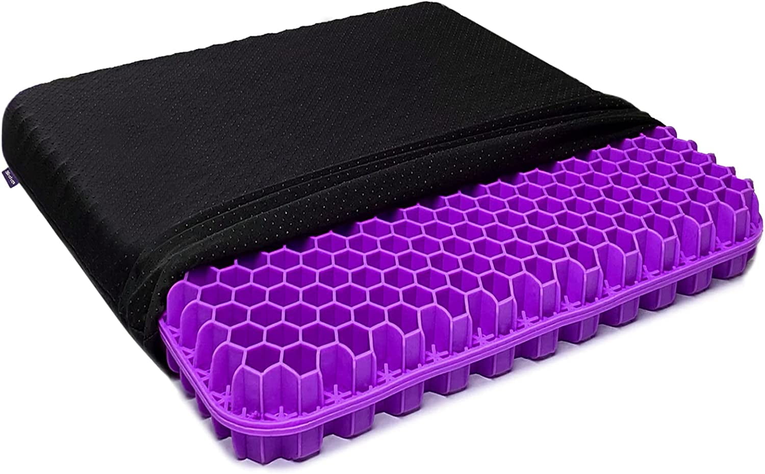 Gel Seat Cushion Pillow - Double Thick Office Chair Car Egg Seat Cushion Pillow for Back, Coccyx & Tailbone Pain Relief Pad - Pressure Reducing Honeycomb Designed for Comfort
