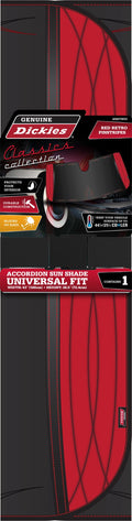 Genuine Dickies Classics Retro Pinstripes Accordion Auto Sunshade, Red, 40807WDI