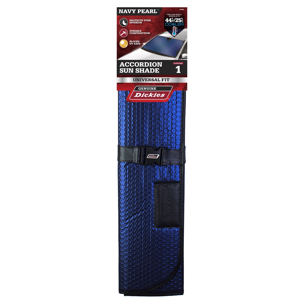 Genuine Dickies Universal Accordion Auto Sunshade, Navy Pearl, 806693WDI