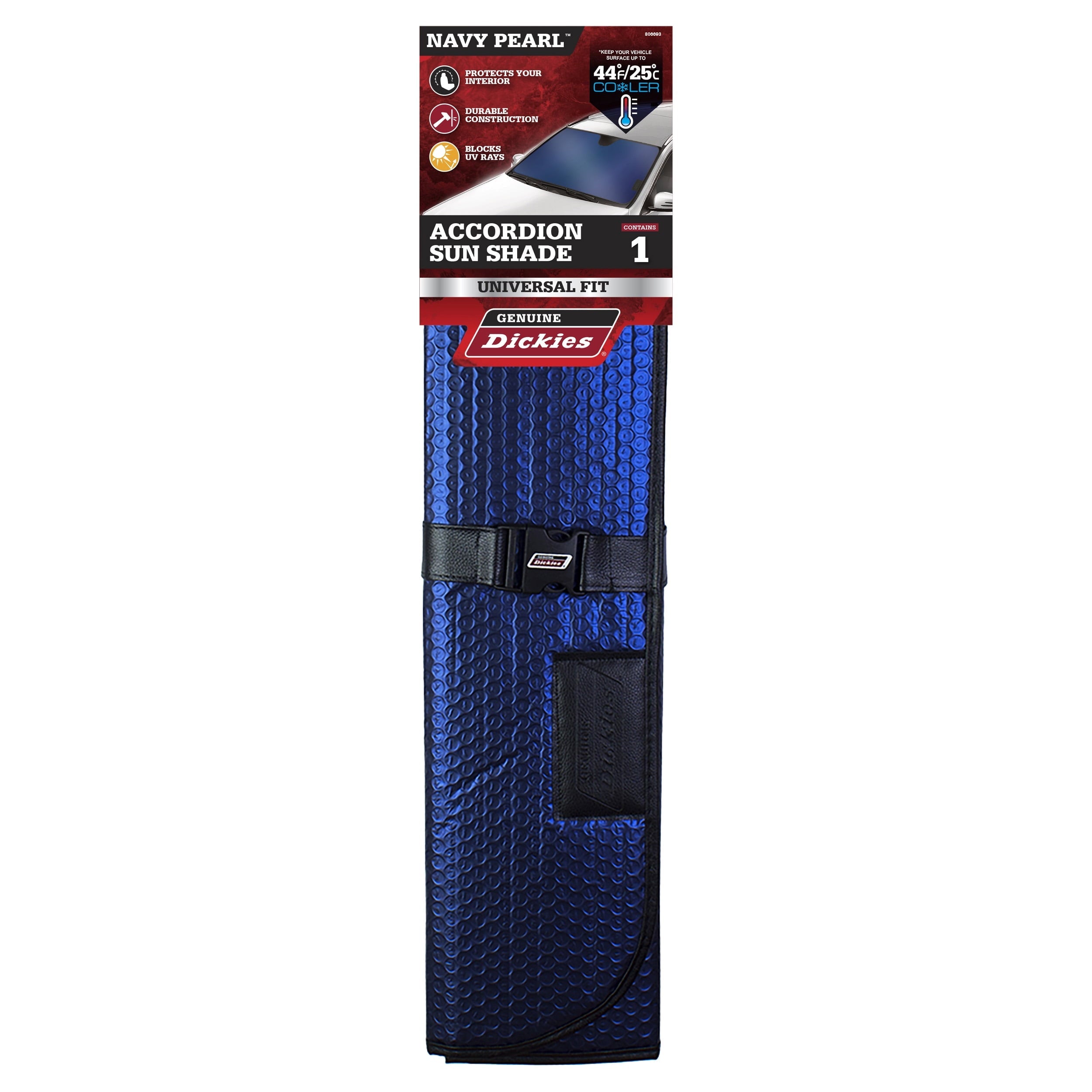 Genuine Dickies Universal Accordion Auto Sunshade, Navy Pearl, 806693WDI