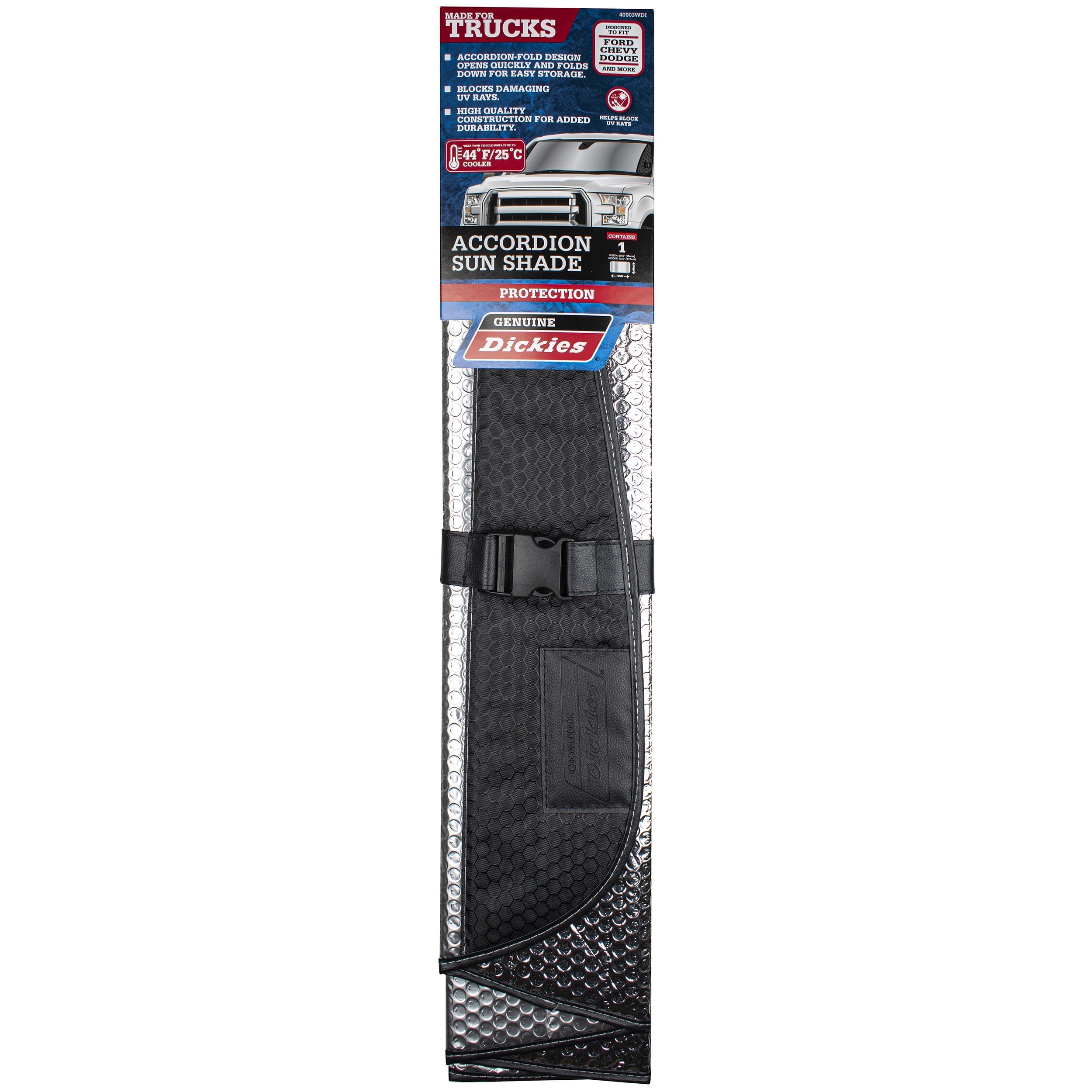 Genuine Dickies Universal Auto Sunshade for Trucks, Black, 40903WDI
