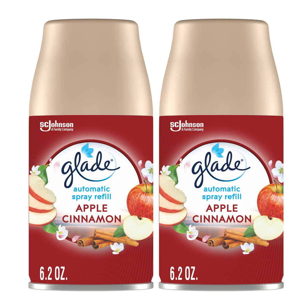 Glade Automatic Spray Refill 2 CT, Apple Cinnamon, 12.4 OZ. Total, Air Freshener