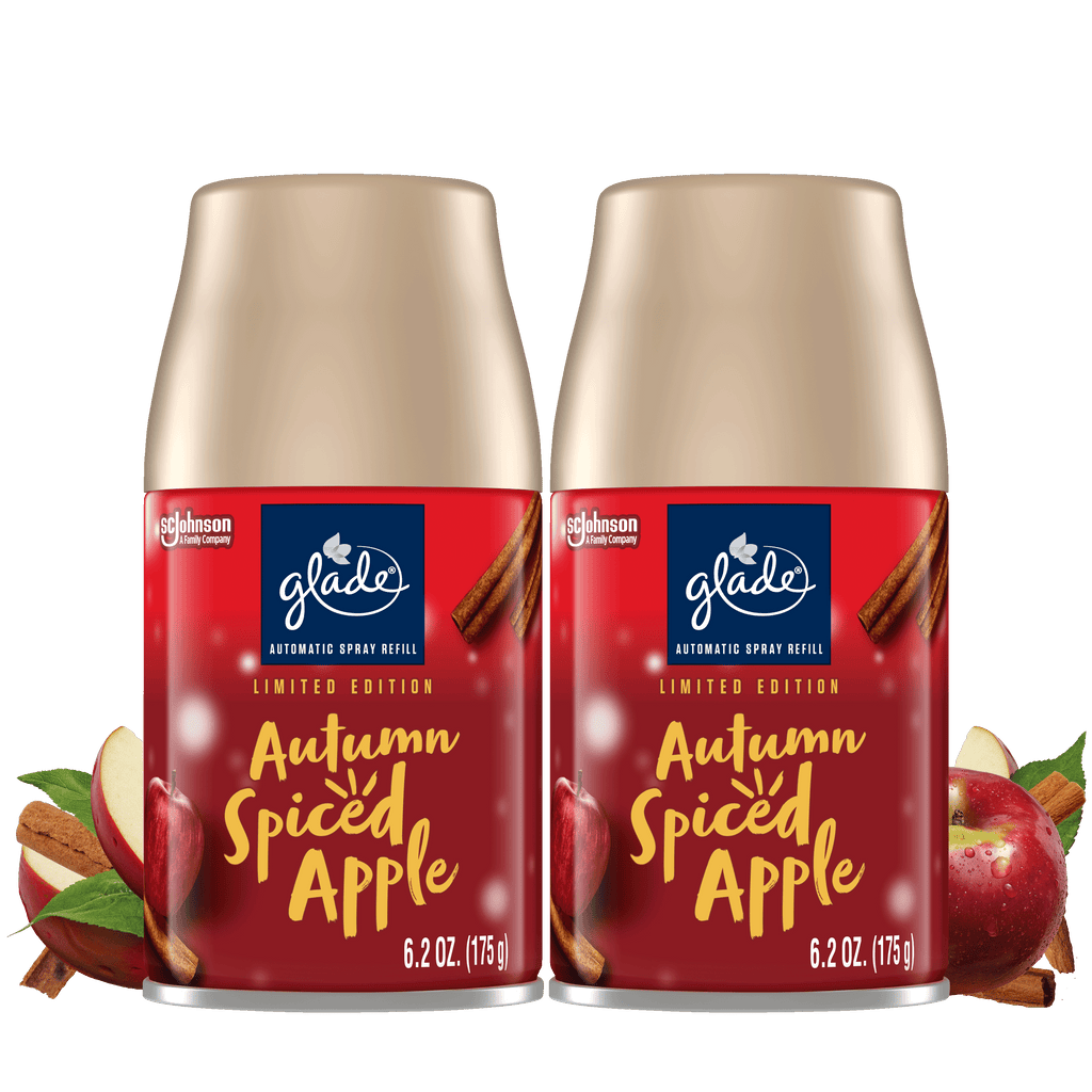 Glade Automatic Spray Refill, Air Freshener, Autumn Spiced Apple, 2 Refills, 6.2 oz Each