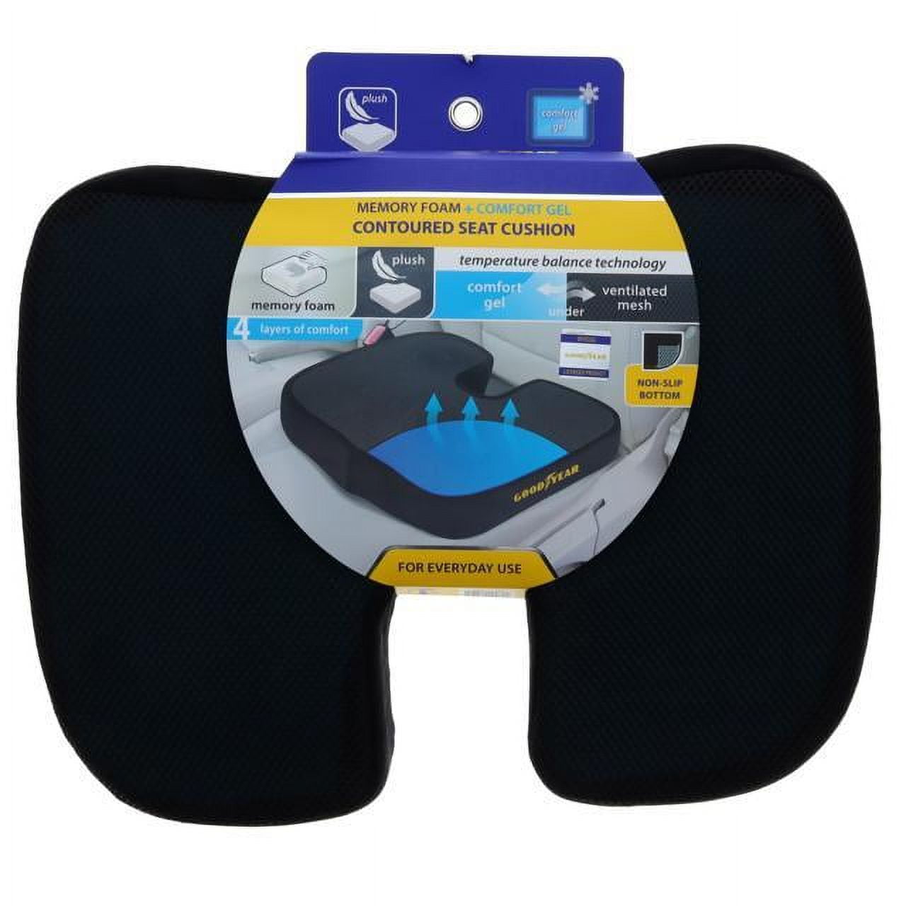 Goodyear GY1238 Black Cooling-Gel Cooling-Gel Car-Seat Cushion