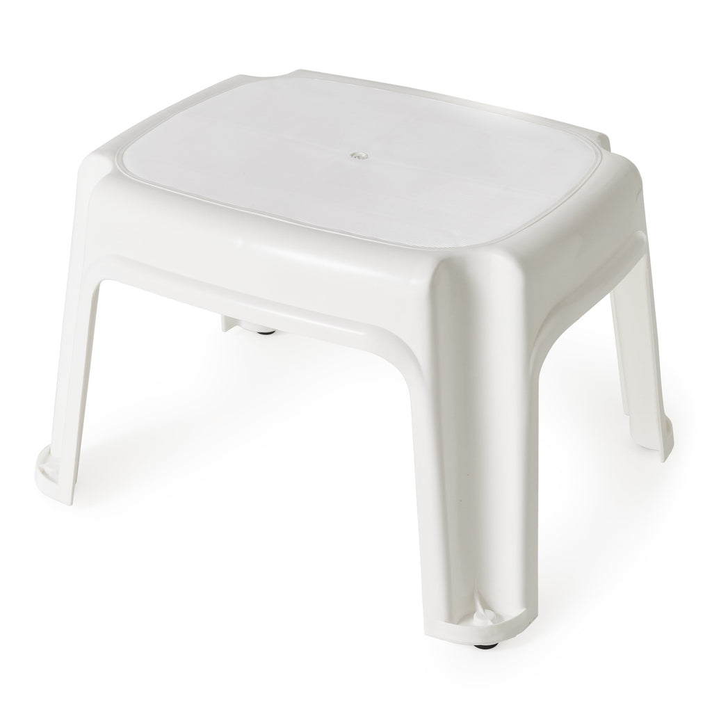 Gracious Living 9.5-Inch Tall, Sturdy Non Slip Plastic Single Level Home Step Stool, White