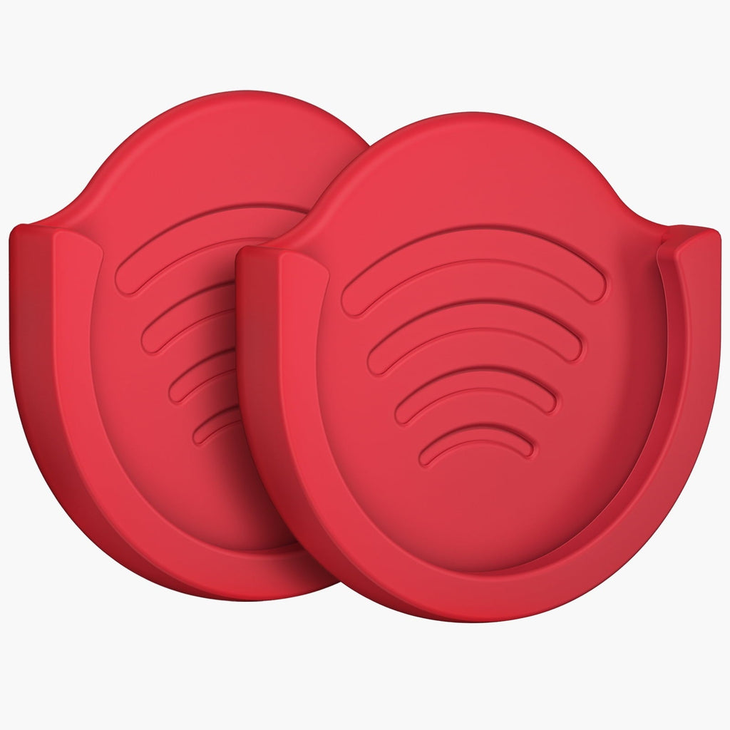 Grip Mount for Socket User, pop-tech 2 Pack Silicone Car Phone Holder for Phone Collapsible Grip/Stand with 3M Sticker Pads Replacement for Dashboard, Office, Home, Desk, Kitchen, Wall and More Red