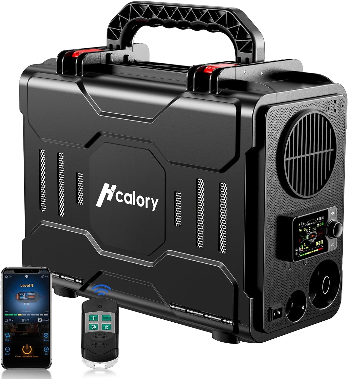 HCALORY Diesel Air Heater, 12V 8KW All-In-One Portable Handheld Toolbox with Bluetooth APP Control and LCD Monitor for Car Trucks Boat Bus RV Trailer Motor-Homes and Camper, Black